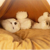 Niche Douillette Pour Animaux de Compagnie Refuge Sûr Doux Velours Confort Antidérapant Lavable en Machine Design Portable
