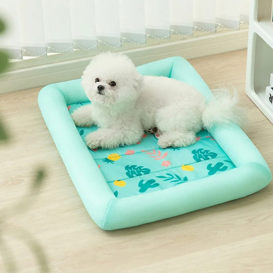 Tapis Refroidissant pour Animaux de Compagnie en Polyester Refroidissant, Facile à Nettoyer et Portable