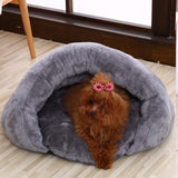 Lit pour Chiens Calmant en Forme de Grotte pour Petits Chiens