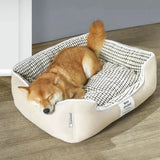 Lit pour chien en peluche lavable avec rembourrage