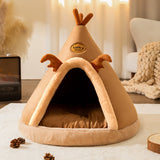 Niche Douillette Pour Animaux de Compagnie Refuge Sûr Doux Velours Confort Antidérapant Lavable en Machine Design Portable