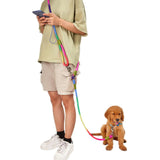 Laisse de chien mains libres en nylon pour une promenade facile