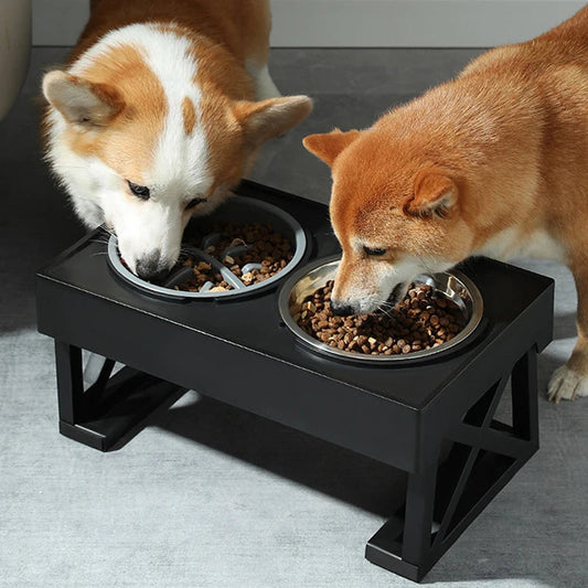 BowWow™ | Bol de nourriture pour chien réglable en hauteur avec option de nourriture lente
