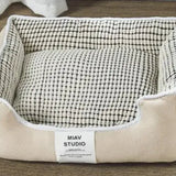 Lit pour chien en peluche lavable avec rembourrage