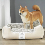 Lit pour chien en peluche lavable avec rembourrage