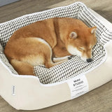 Lit pour chien en peluche lavable avec rembourrage