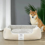 Lit pour chien en peluche lavable avec rembourrage