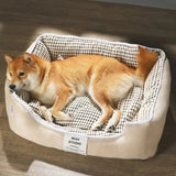 Lit pour chien en peluche lavable avec rembourrage