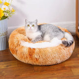 Lit pour animaux rond en polaire corail, chaud, doux et facile à nettoyer