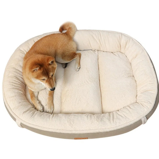 Lit en Velours Écologique pour Chiens - Doux, Durable et Lavable en Machine