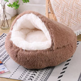 Lit pour animaux rond en polaire corail, chaud, doux et facile à nettoyer