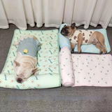 Lit pour Chien Rafraîchissant avec Coussin Auto-Rafraîchissant Confortable en Peluche Soutien Léger Portable
