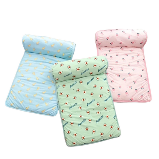 Lit pour Chien Rafraîchissant avec Coussin Auto-Rafraîchissant Confortable en Peluche Soutien Léger Portable