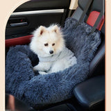 Siège Auto pour Chiens Fluffy Apaisant Super Doux Sécurisé Antidérapant Facile à Installer