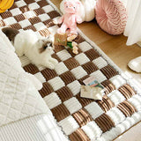 Housses de canapé à carreaux douces pour chiens